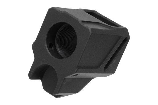 Faxon Firearms EXOS-523 Pistol Compensator fits GLOCK 43 and is made from 6061 aluminum.